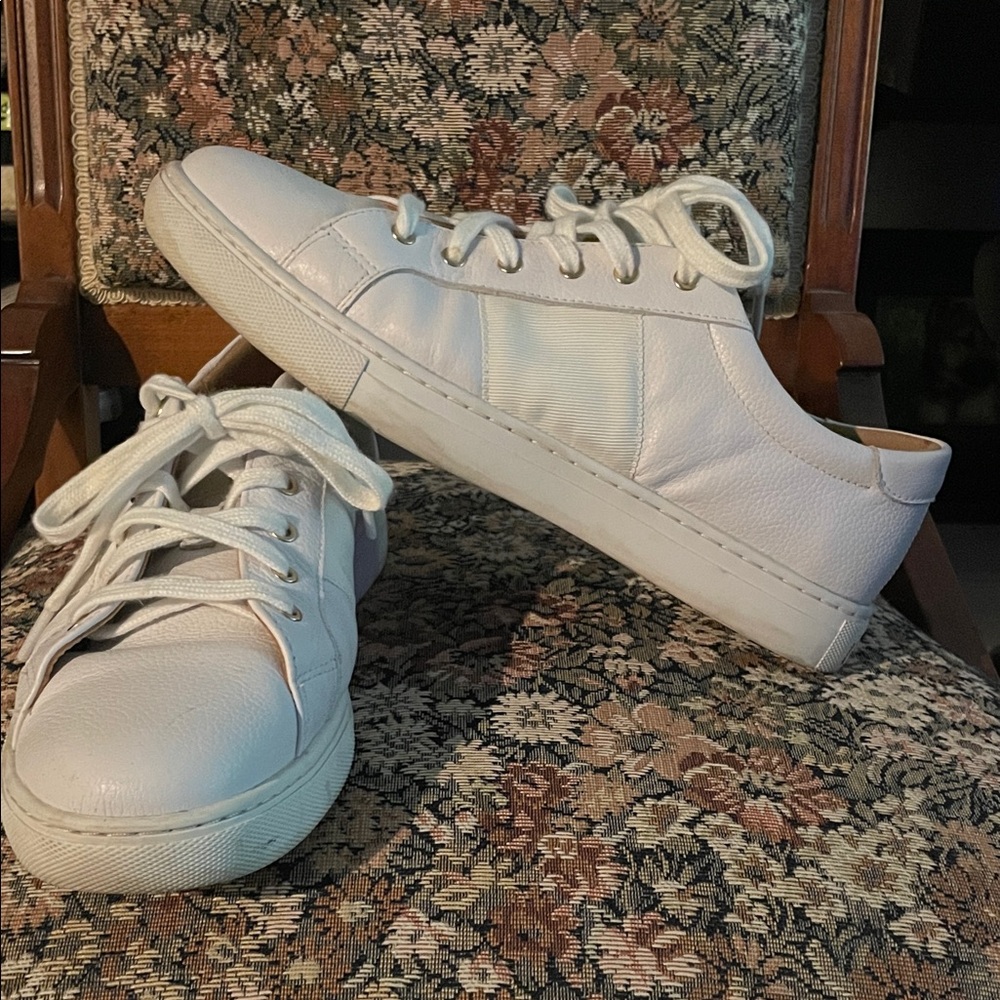 Club Monaco Jowenna Leather White Low-Top Sneakers